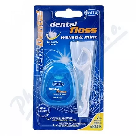 Robi-Dental dentální nit voskovaná mentolová 50m
