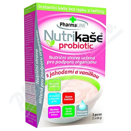 Nutrikaše probiotic jahoda a vanilka 3x60g