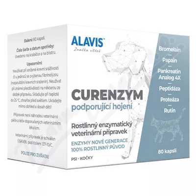 ALAVIS Curenzym podporující hojení cps.80 - Veterinární přípravky a potřeby pro vaše mazlíčky.