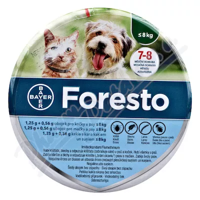 Foresto 1.25g+0.56g obojek kočky+psy do 8kg 38cm - Veterinární přípravky a potřeby pro vaše mazlíčky.