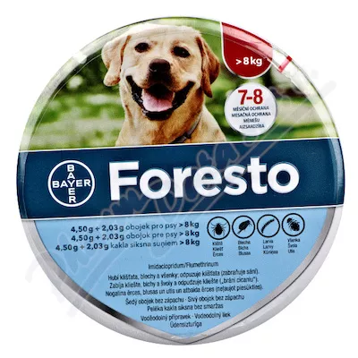 Foresto 4.50g+2.03g obojek psy nad 8kg 70cm - Veterinární přípravky a potřeby pro vaše mazlíčky.