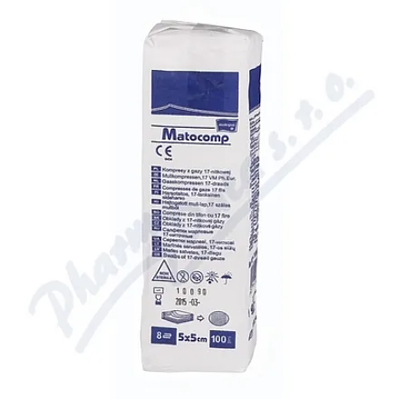 Matocomp komprese z gázy 5x5cm 100ks