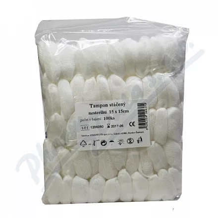 Tampon stáčený nesterilní 15x15/100ks Steriwund