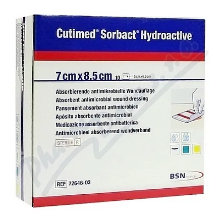 Cutimed Sorbact Hydro antimik.krytí 7x8.5cm 10ks