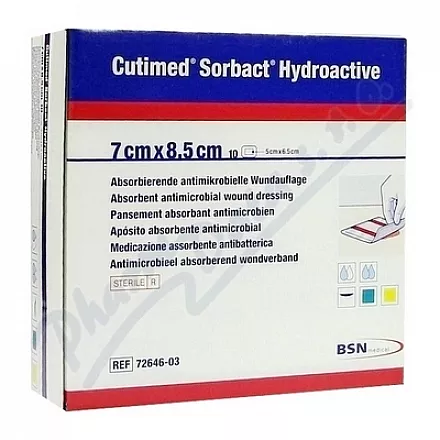 Cutimed Sorbact Hydro antimik.krytí 7x8.5cm 10ks