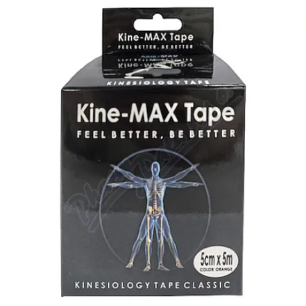 Taśma kinezjologiczna KineMAX Classic w kolorze pomarańczowym. 5cmx5m