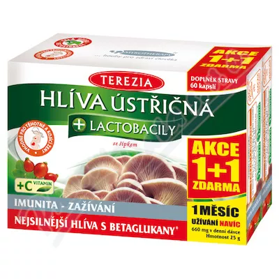 Hlíva ústřičná+lactobacily cps.60+60 AKCE 1+1 ZDAR