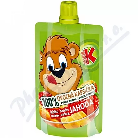 KUBÍK 100% ovoc.kapsička jahoda-jabl-ban-mrk 100g