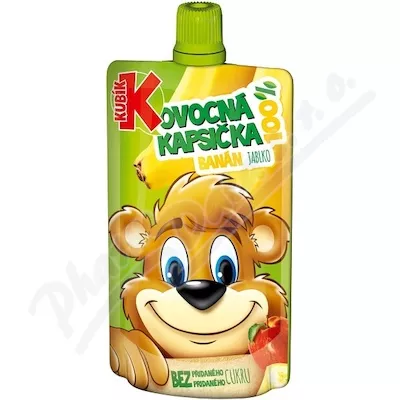 KUBÍK 100% ovocná kapsička banán-jablko 100g