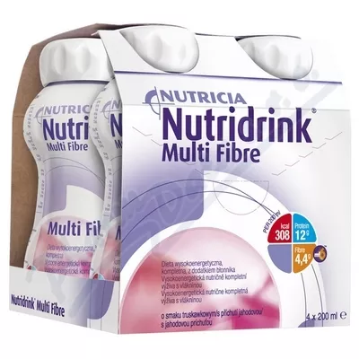 NUTRIDRINK MULTI FIBRE S PŘÍCHUTÍ JAHODOVOU