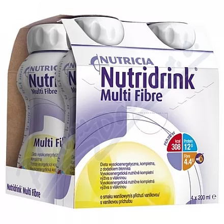 Nutridrink Multi Fibre z wanilią. 4x200ml