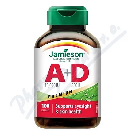 JAMIESON Witaminy A+D 10000/800IU Premium cps.100