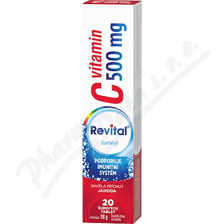 Revital C witamina 500mg truskawka tbl.eff.20