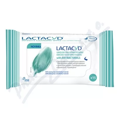 Lactacyd ubrousky with Antibacterials 15ks - intimní hygiena, ubrousky,intimní vlhčené ubrousky,ubrousky na intimní hygienu,