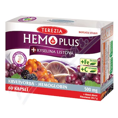 HEMOPLUS+Kys.listová cps.50+10 vhodné pro těhotné