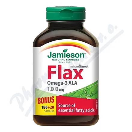 JAMIESON Flax Omega-3 1000mg olej lniany cps.200