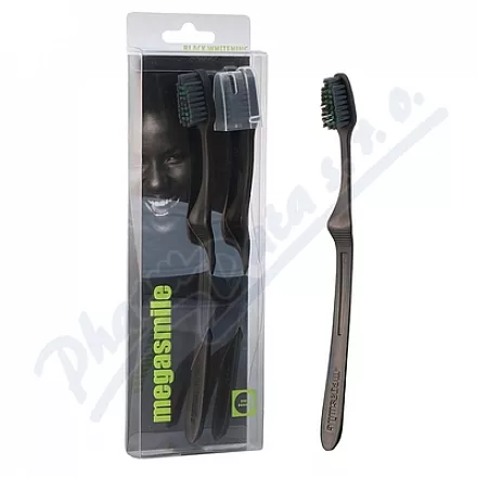 MegaSmile Black Whitening zubní kartáček 2ks