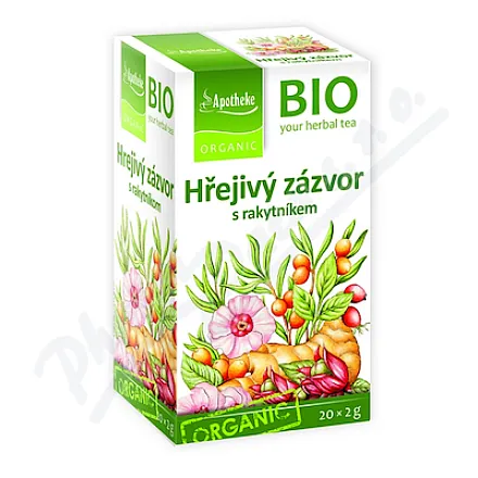 Apotheke BIO Hřejivý zázvor s rakytníkem čaj 20x2g