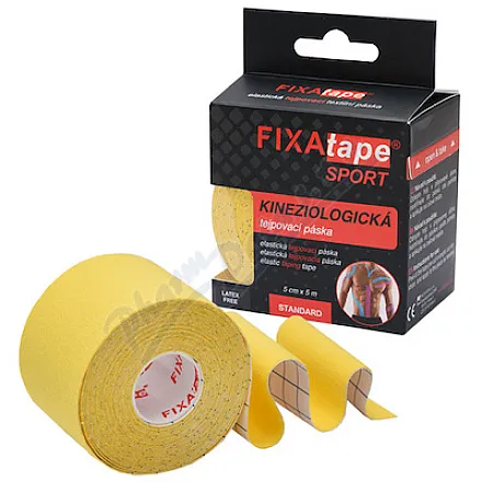 Taśma sportowa FIXAtape STANDARD 5cmx5m żółta