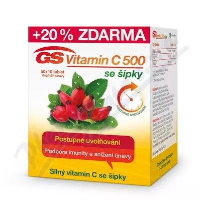GS Vitamin C500 + šípky tbl.50+10 2016