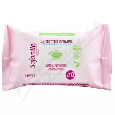 SAFORELLE ubrousky pro intimní hygienu 10ks - intimní hygiena, ubrousky,intimní vlhčené ubrousky,ubrousky na intimní hygienu,