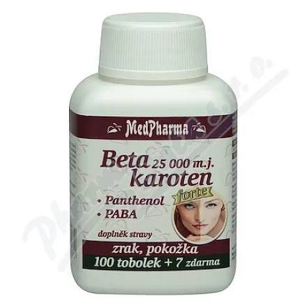 MedPharma Beta carot.25 000 m.j.Pant.+PABA tob.107