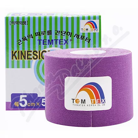 TEMTEX kinesio tejpovací páska fialová 5cmx5m