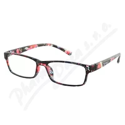 Brýle čtecí +1.50 černo-květinové