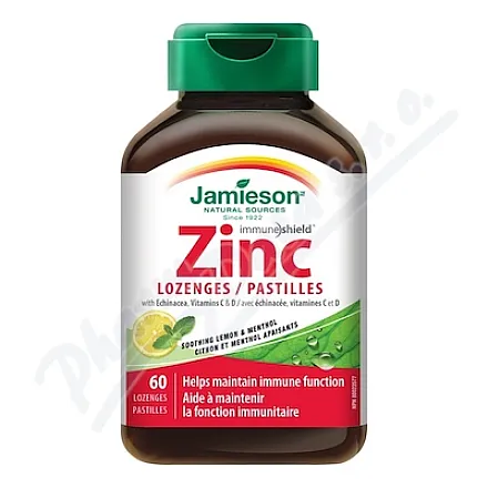 JAMIESON Cynk z witaminami C i D3, o smaku cytrynowo-miętowym, pastylki 60 szt.