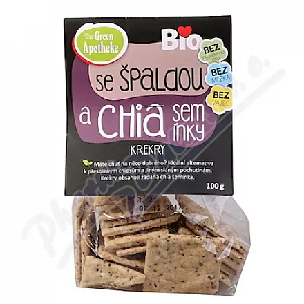 Green Apotheke Krekry špaldové s chia BIO 100g