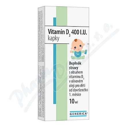 Witamina D3 400 j.m. krople 10 ml Generica