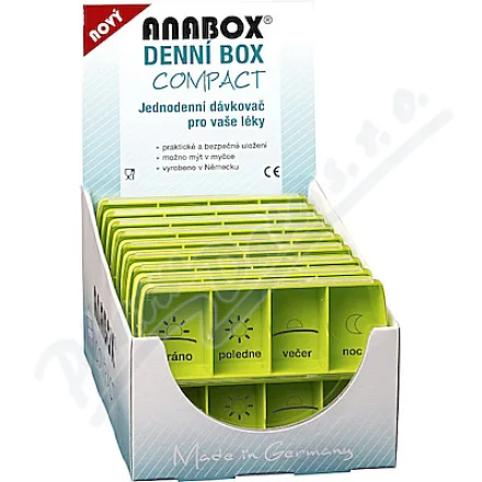 Dozownik leków - zielone pudełko ANABOX COMPACT