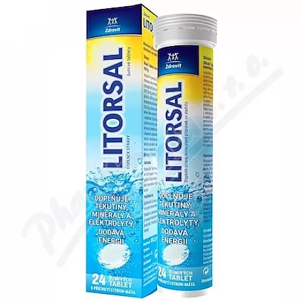 Litorsal tabletki musujące cytryna-mięta 24 tabletki