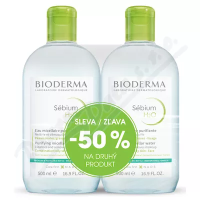 BIODERMA Sébium H2O 500ml 1+1 Festival