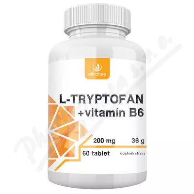 Allnature L-tryptofan+vit.B6 200mg/2.5mg tbl.60