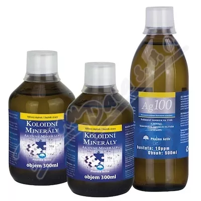 Minerały koloidalne 2x300ml + Ag100 10ppm 500ml