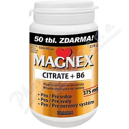 Cytrynian Magnex 375mg B6 tbl.100 50