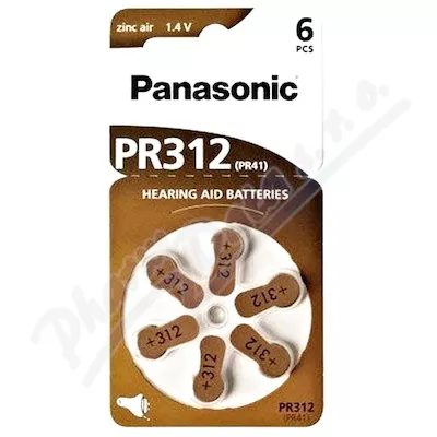 Baterie do aparatów słuchowych Panasonic PR312(PR41) 6 szt