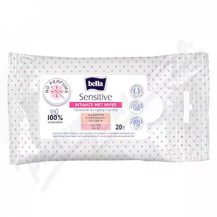 Bella Sensitive intimní vlhčené ubrousky 20ks - intimní hygiena, ubrousky,intimní vlhčené ubrousky,ubrousky na intimní hygienu,