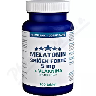 Melatonin Sníček Forte 5mg + Vláknina tbl.100
