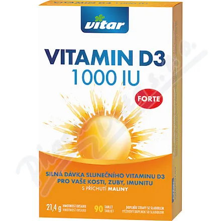 Vitar Witamina D3 Forte 1000 IU, 90 tabletek