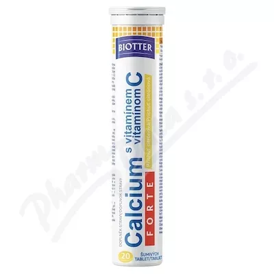 Biotter Calcium Forte s vit.C citrón 20ks šum.tbl.