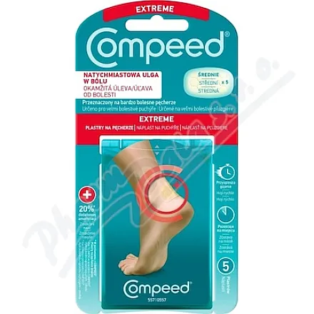 Compeed Extreme nápl.na puchýře pata střední 5ks