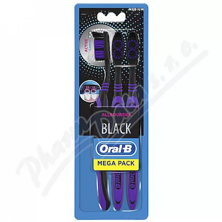 Oral-B Allrounder Black manualna szczoteczka do zębów 3 szt.