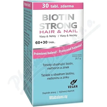 Biotyna Mocne włosy i paznokcie tbl.60+30