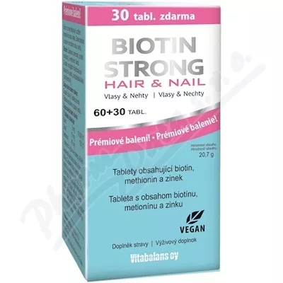 Biotyna Mocne włosy i paznokcie tbl.60+30