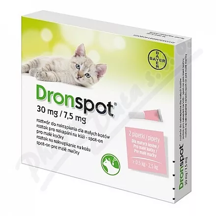 Dronspot 30mg/7,5mg punktowo dla małych kotów 2x0,35ml