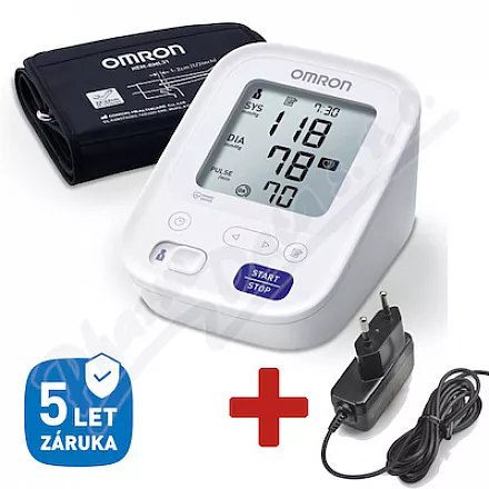 Tonometr digi.OMRON M3 AC pažní+zdroj