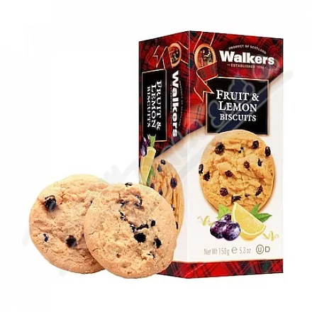 Ciastka Walkers z rodzynkami i skórką cytrynową 150 g