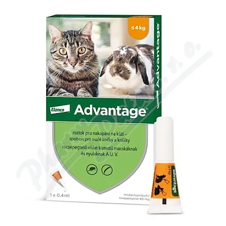 Advantage 40mg małe koty króliki spot-on 1x0,4ml